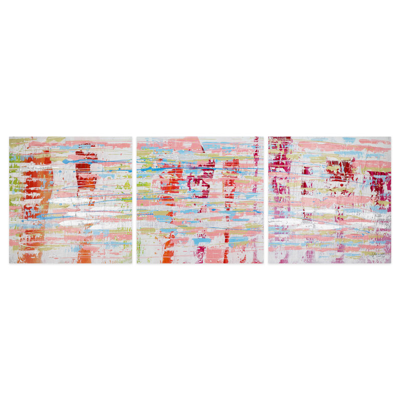 Hand -Painted Acrylic Painting Print in Pink