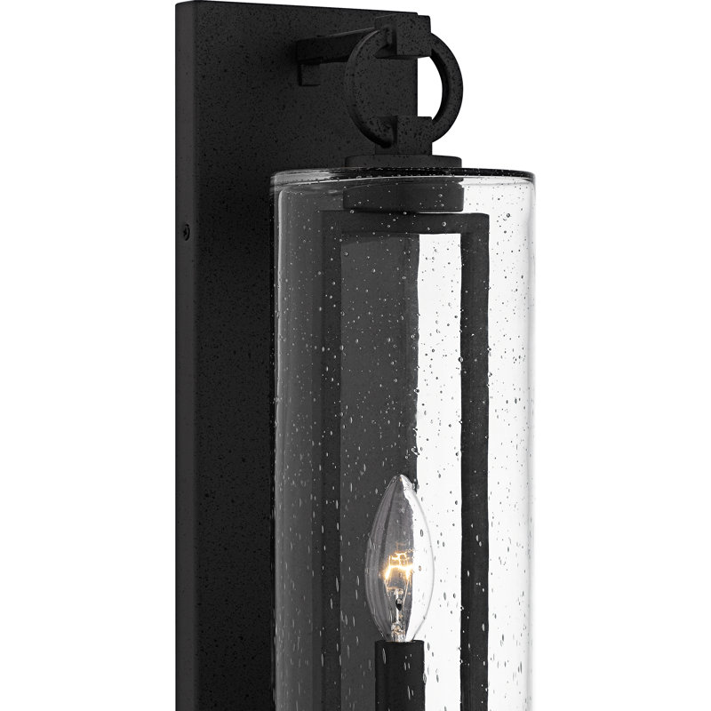Lanterne murale d'extérieur en pierre noire 1 lumière Redan, H 18,25 po x l 4,75 po x P 6,5 po