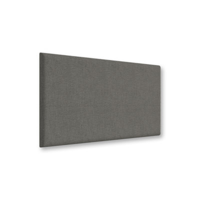 Peel and Stick Upholstered Wall Paneling in Grey Linen Polyester Blend Textured