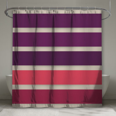 Purple Red Stripes Shower Curtains Extra Long