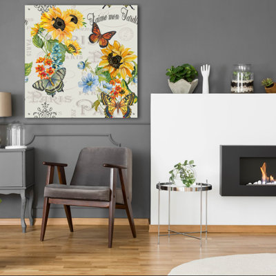 «Jaime mon jardin 9» par Jean Plout, art mural en verre acrylique, 36 po x 36 po