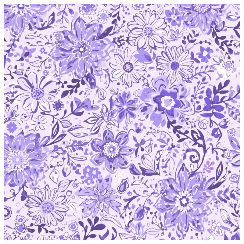 Toile tendue à motif floral mauve en plusieurs tailles, 16 po x 20 po