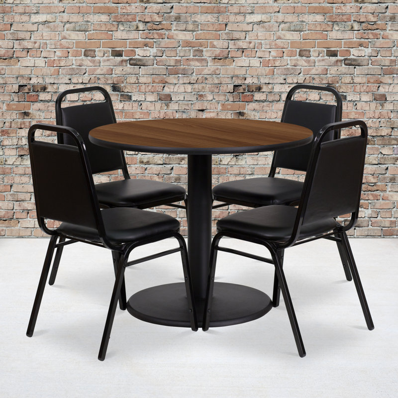 Ensemble de table ronde 36 po Nicklas, Noyer