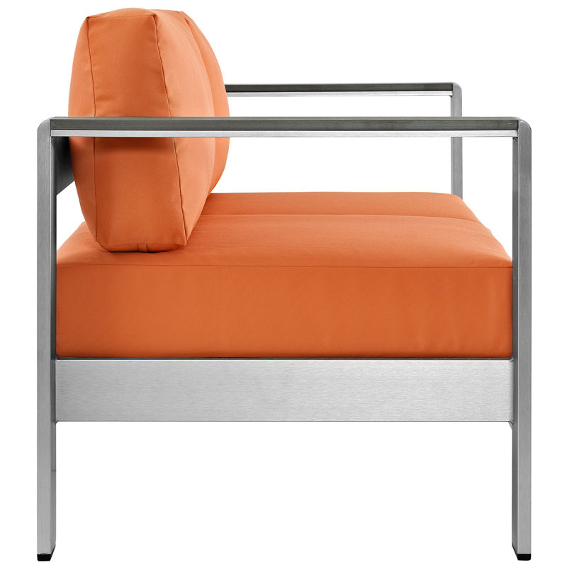 Causeuse d'extérieur en aluminium Shore par Modway, Orange