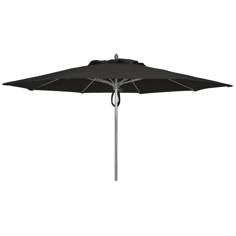 Parasol de marché 11 'Prestige, Aluminium brillant, Sunbrella® - noir
