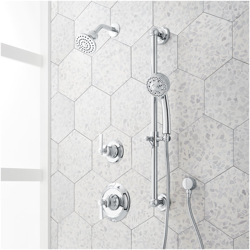 Pendleton Pressure Balance Shower System with Slide Bar and Hand Shower - Chrome, Chrome