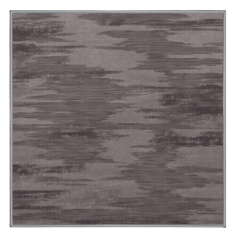 Machine Washable Abstract Grey Area Rug, Square 7'