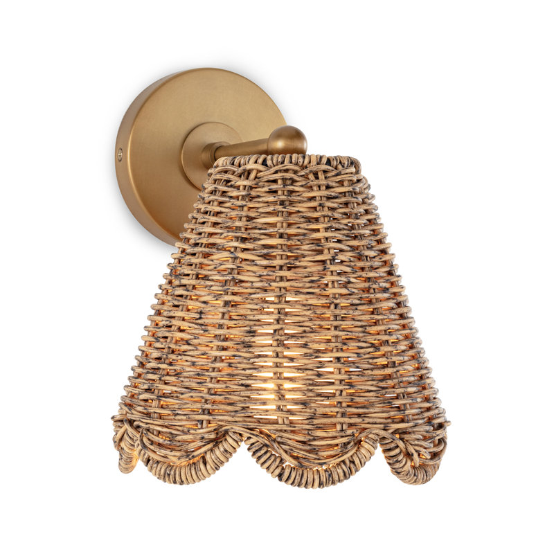 Kismet Armed Sconce, Natural Brass