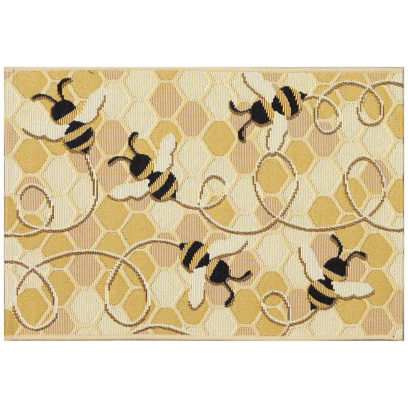 Tapis de cuisine Gemmenne, Rectangle 2 pi x 2 pi 10 po, Honey/Gold/Yellow