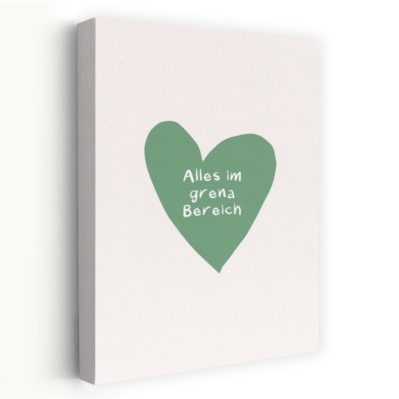Everything Is Okay Heart Minimalist Modern Peaceful Wall Art Print 1 Piece Wrapped Canvas Wall Art, 152.4cm H x 101.6cm W