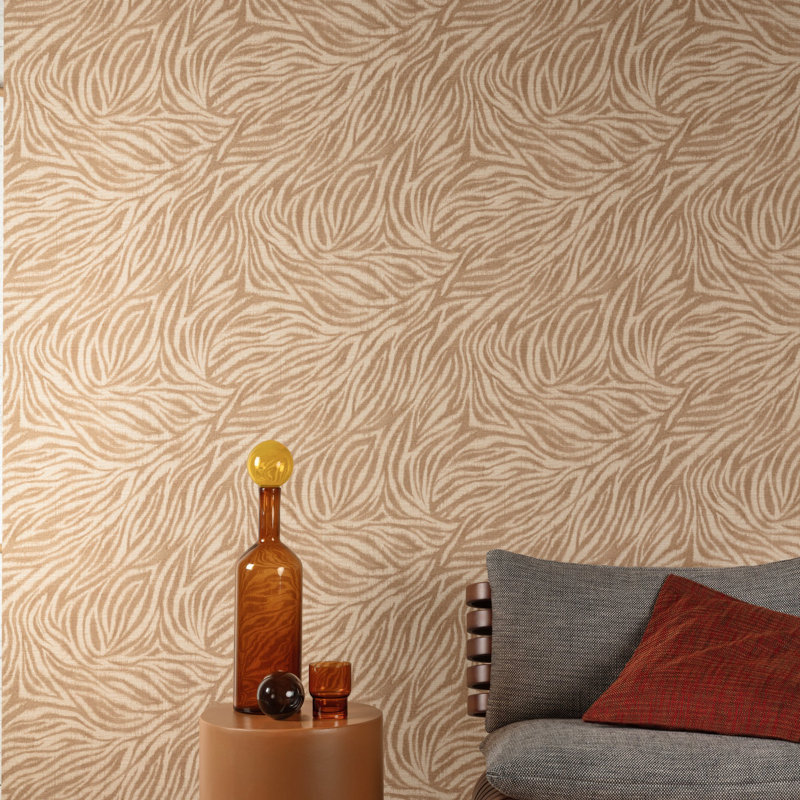 Structured Walls Collection Zebra Stripe Wallpaper Roll, Brown