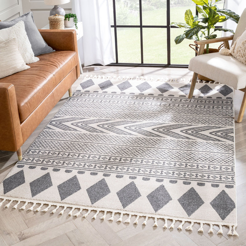 Loop-De-Loop Moroccan Synthetic Area Rug, Rectangle 120 x 180cm