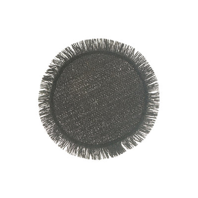 Napperon tissé rond à franges beige 15 x 15 - ensemble de 12