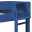 Lit mezzanine en bois pleine grandeur avec bureau, tablette de rangement, canapé et lumière, bleu marine-1592756809