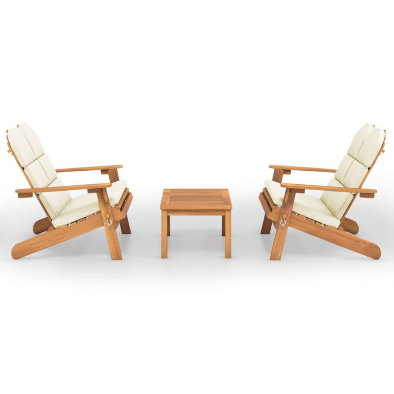Chaise Adirondack en bois massif Bronda, Blanc