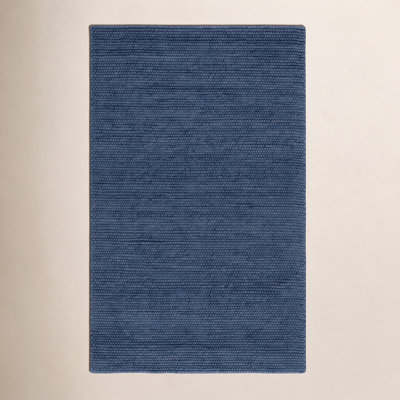 Elle Navy Blue Hand-Woven Wool Rug