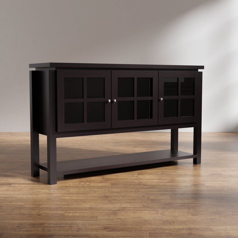 Turcotte 59" Wide Buffet Table, Dark Walnut