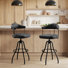 Nootan 29.92" Upholstered Top Grain Genuine Leather Swivel Bar Stool