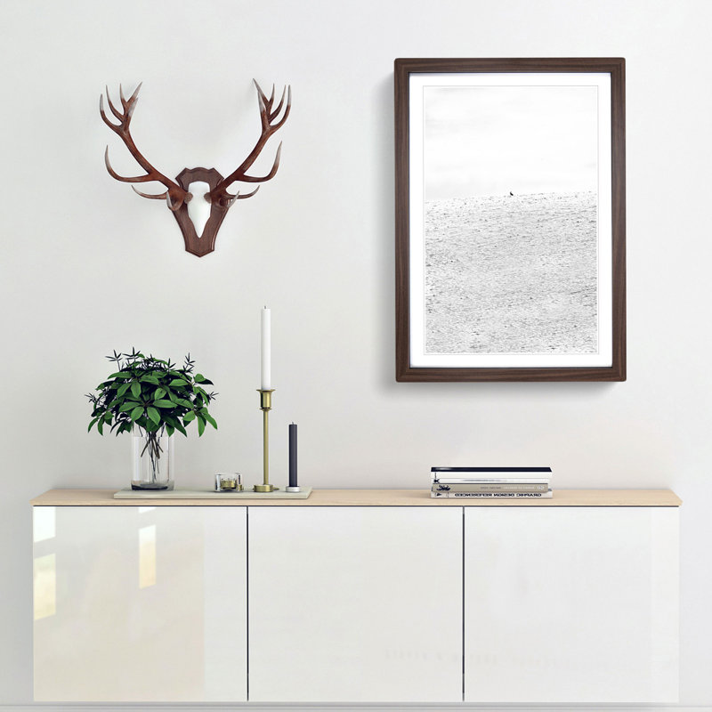 Hare at Wintertime - Picture Frame Painting Print, 65cm H x 48cm W x 2cm D, Walnut Framed