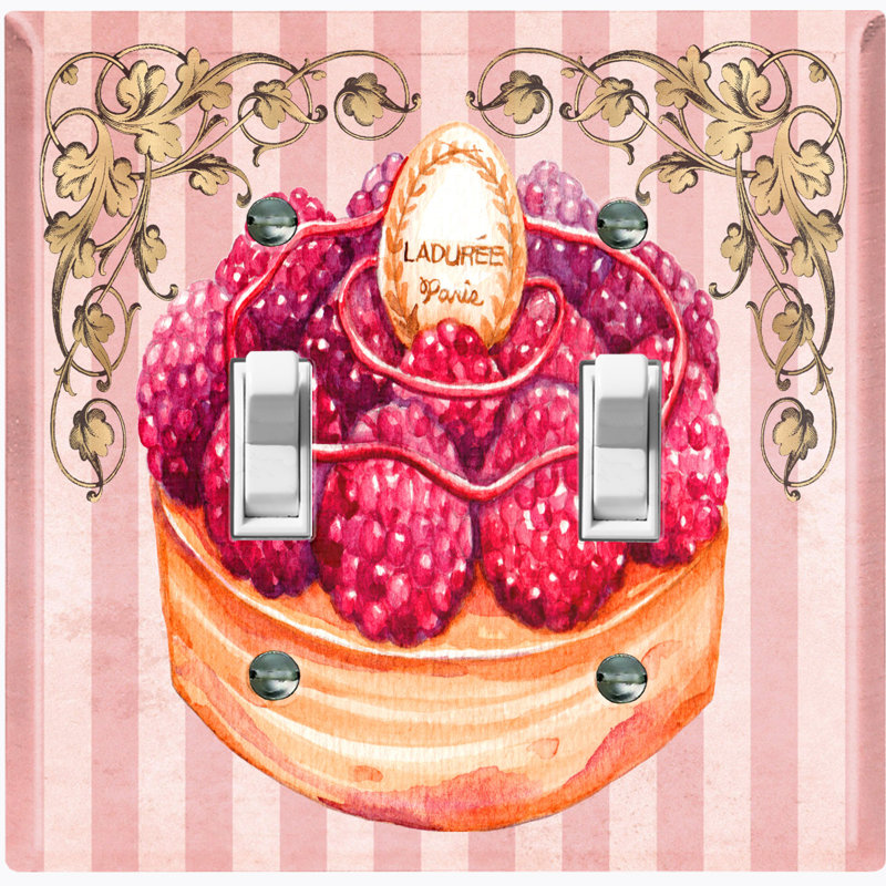 Plaque murale à 2 interrupteurs à bascule Raspberry Cake