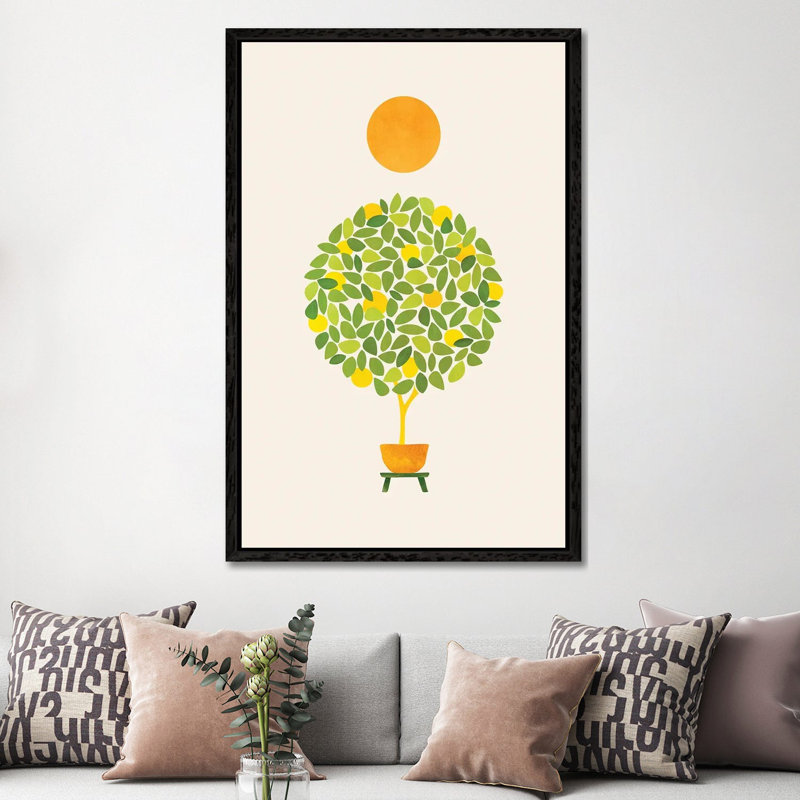 Sunshine And Lemon Tree by Modern Tropical - Painting on Canvas