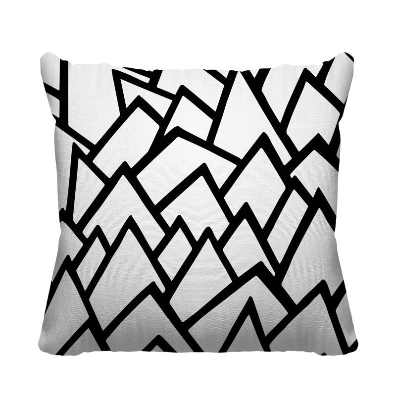 Coussin décoratif intérieur / extérieur Rowan, L 19 po x H 19 po, Noir