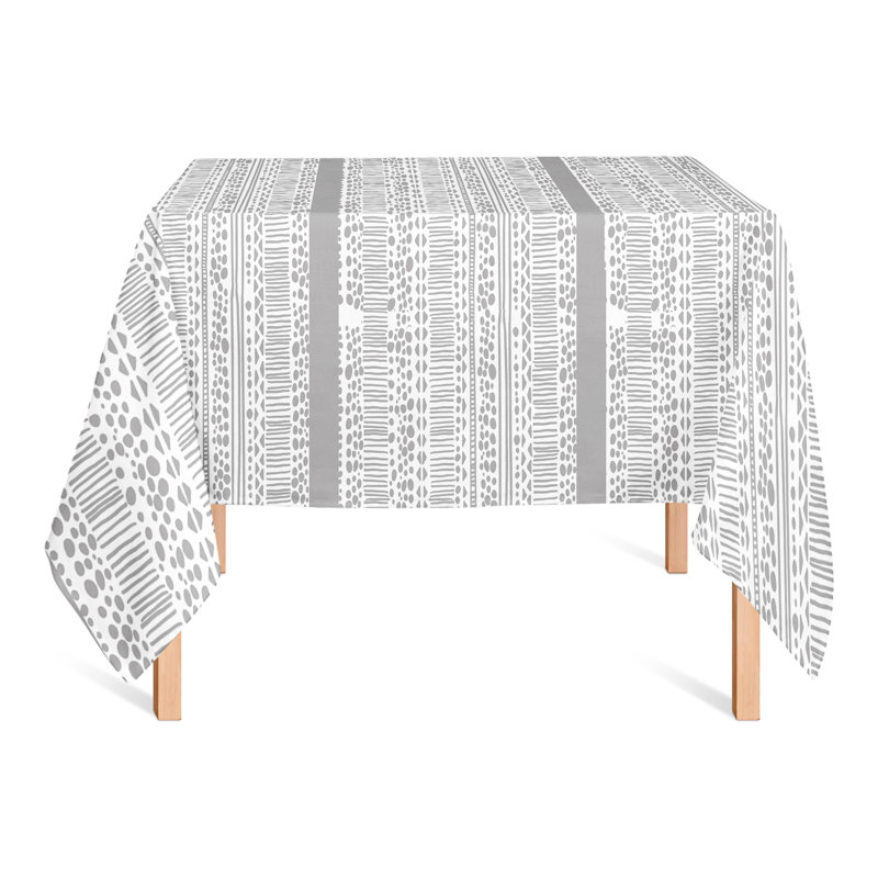 Dufault Striped Square Tablecloth, Gray