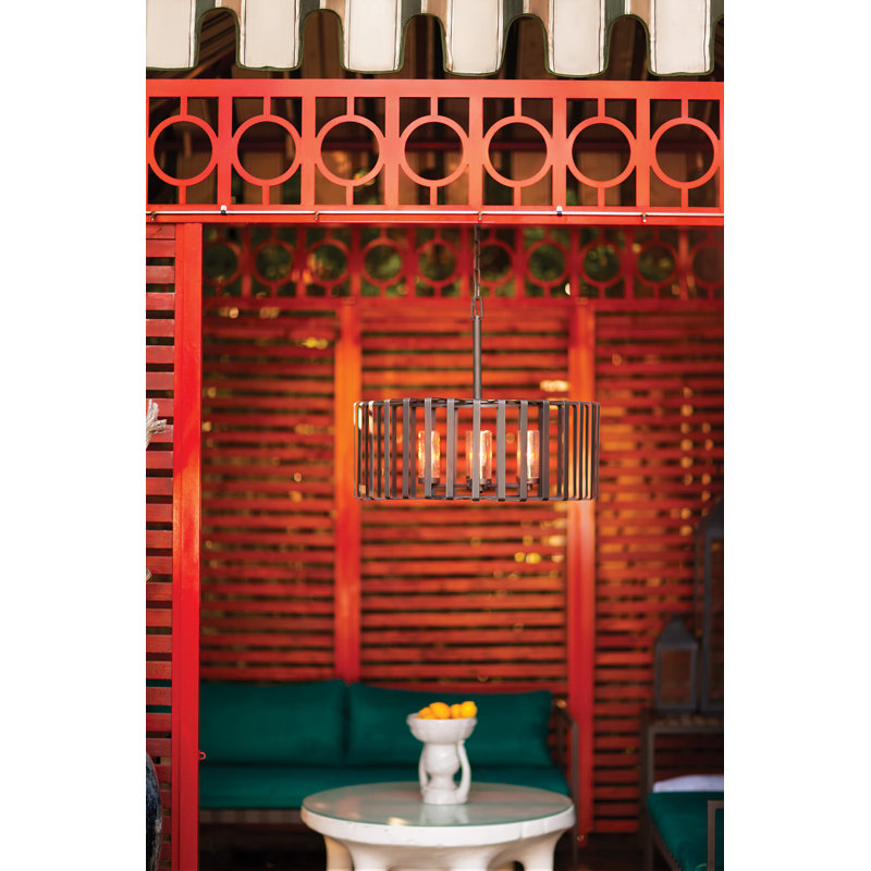 Reid Six-Light 12V Outdoor Caged Chandelier