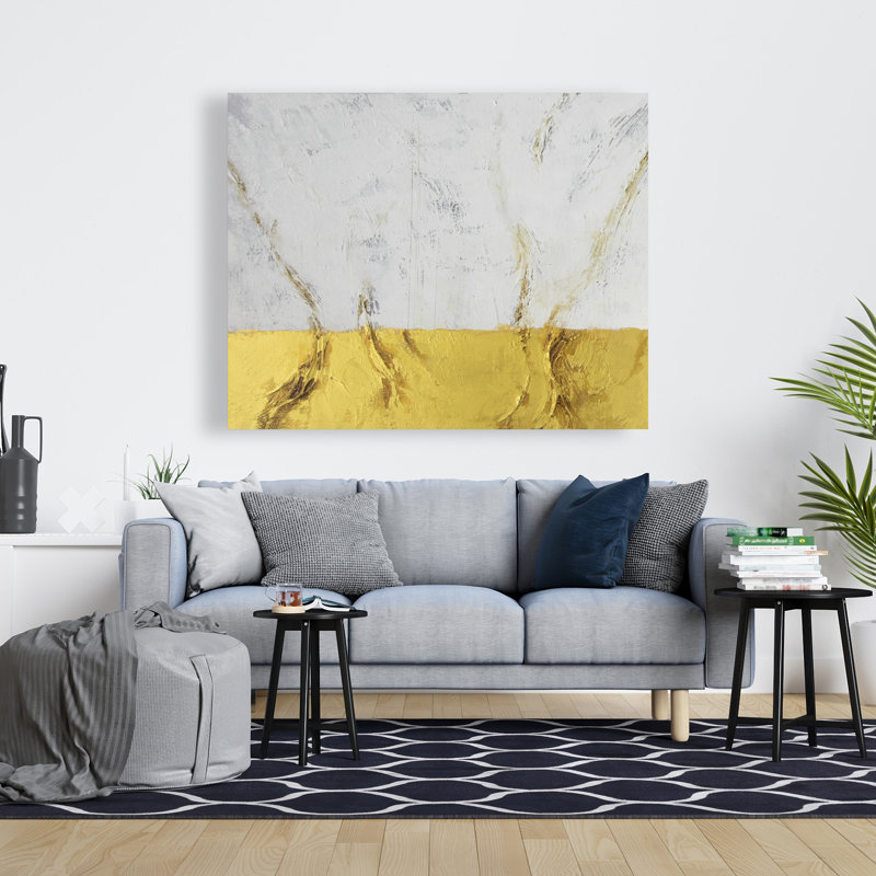Golden Shine - Gold Abstract Canvas Art for Home Decor
