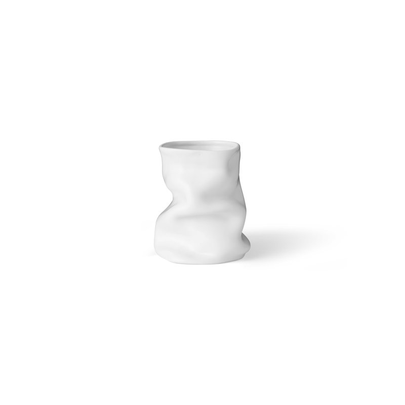 Collapse Table Vase, 7.9" H x 6.3" W x 6.3" D, White