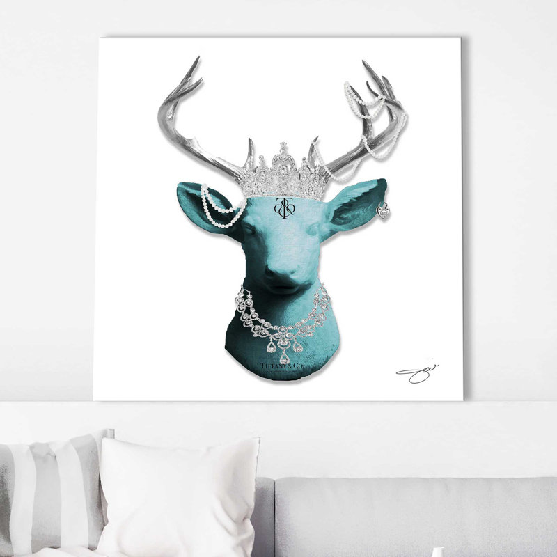 Tiffany Deer (Square) par By Jodi - impression, H 28 po x l 28 po x P 1,5 po, Toile tendue