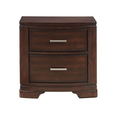 Table de chevet au design épuré avec deux tiroirs de rangement pour meubles de chambre à coucher de style transitionnel 1pc