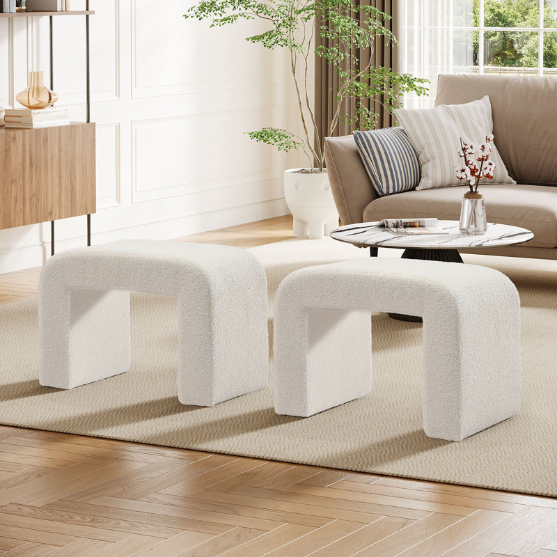 Manufactured Wood Accent Stool, White