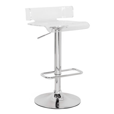 Tabouret réglable pivotant avec finition chromée Rania