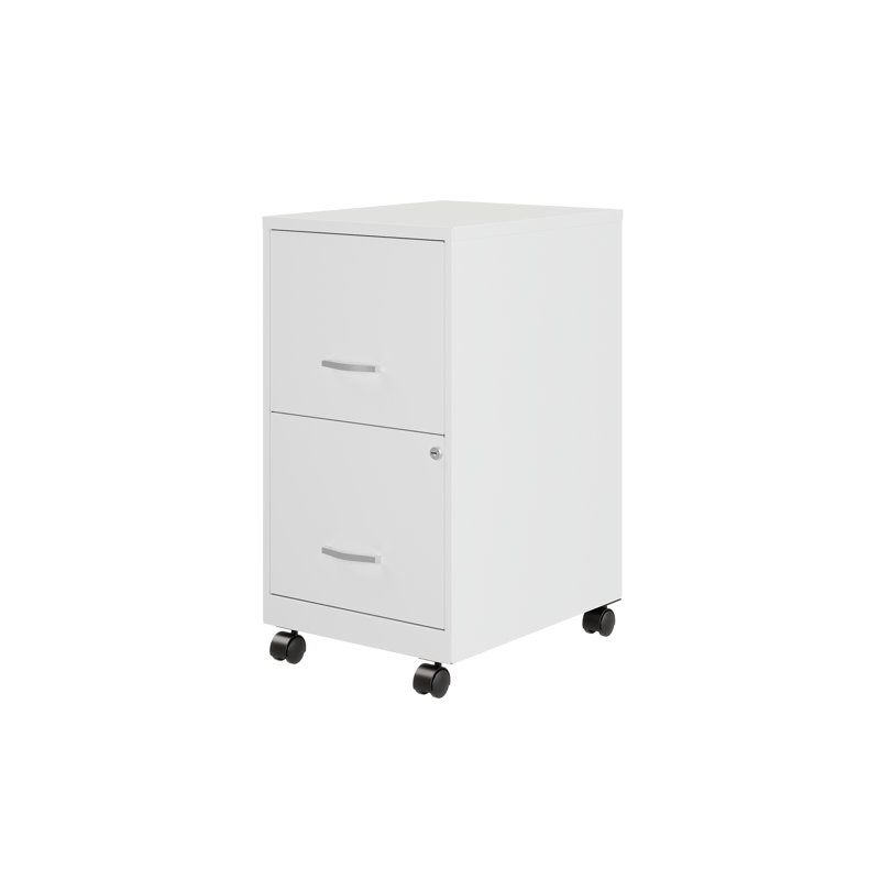 Krahn 14.25'' Wide 2 -Drawer Mobile Steel File Cabinet, Alpine White