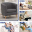 Fauteuil d'appoint Cottle Barrel avec pieds en bois, chaises de salon modernes et confortables avec accoudoirs-1849928714