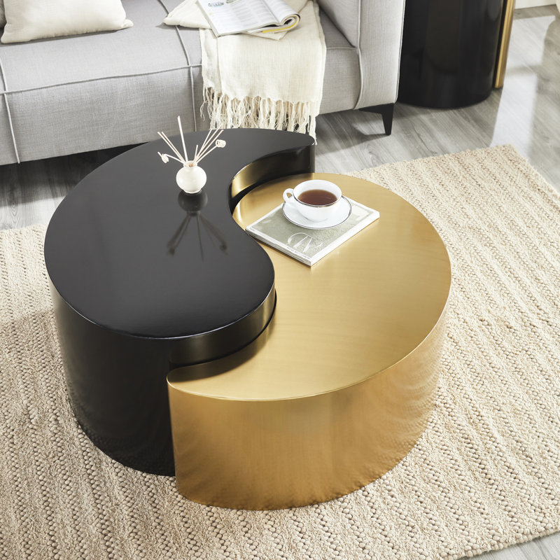 Table basse Elegant Modern, Noir et or