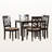 Lebanon 5-Pc Solid Wood Dining Set in Sand Fabric and Brown Wood, 37.4'' H X 18.1'' W X 20.3'' D-1680112939-1680112949