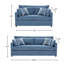 Ensemble de salon, canapé, causeuse et repose-pieds 4 pièces Roundhill Furniture Wilson, bleu côtier-131438722