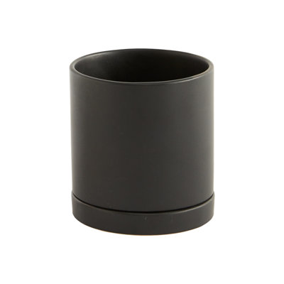 Vase de table en céramique noir intérieur/extérieur