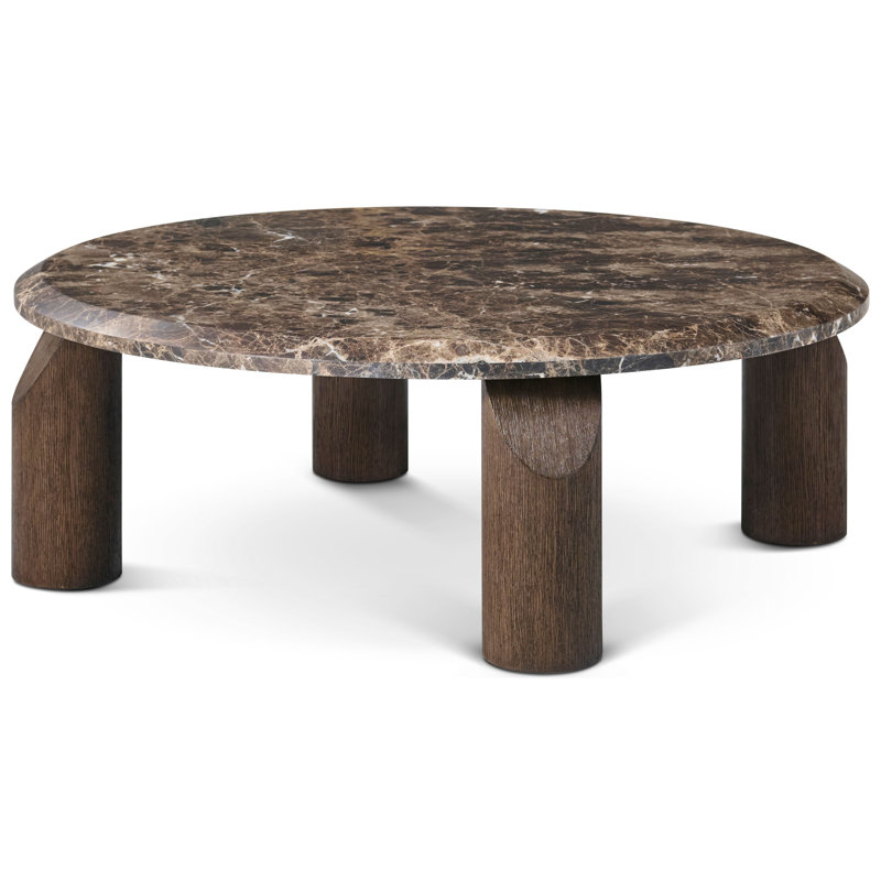 Vienna Marble Cocktail Table, Brown, Dark Emperador, 16"H x 40.25"L x 40.25"W