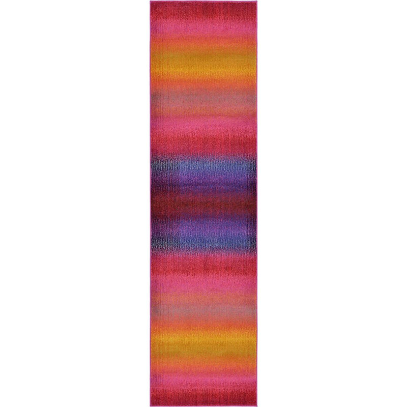 Eddins Washable Striped Indoor Rug, Runner 2'7" x 10'