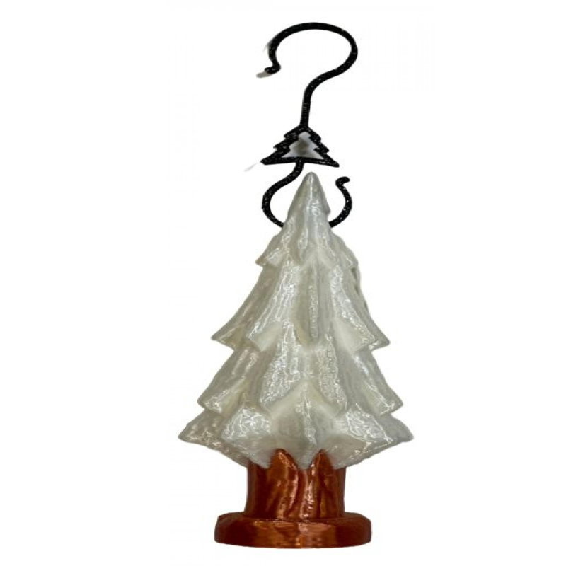Ornements d'arbre de Noël blanc et argent imprimé en 3D