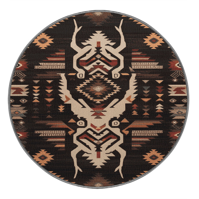  Tapis lavable Chupacabra Southwestern, Rond 7 pi