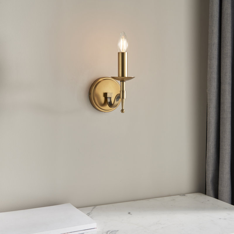 Emperador Candle Wall Light, Antique Brass
