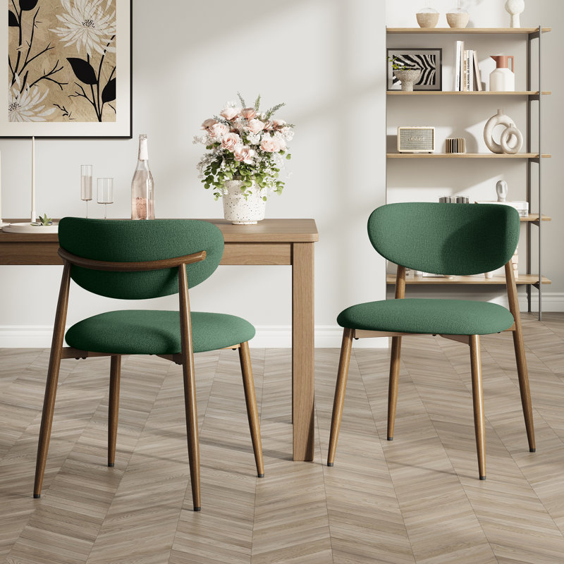 Chaise de salle à manger rembourrée avec structure en métal Westhampton, Vert