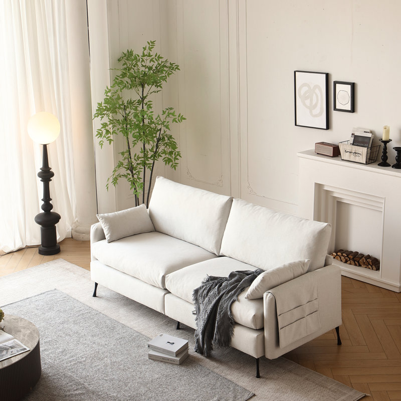 L 80 po blanc avec 3 sièges et coussins, pour le salon, la chambre à coucher et le bureau