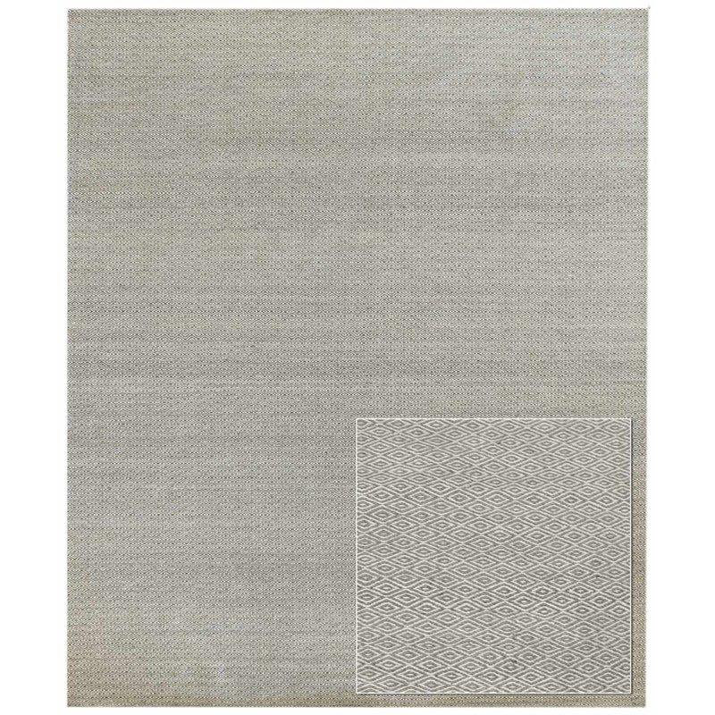Diamonds Wool Geometric Area Rug in Gray, Rectangle 6' x 8'6"