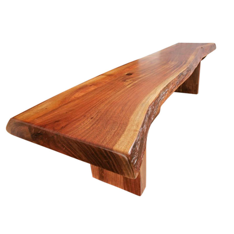 Freeform Solid Wood Bench, 45cm H x 235cm W x 93cm D
