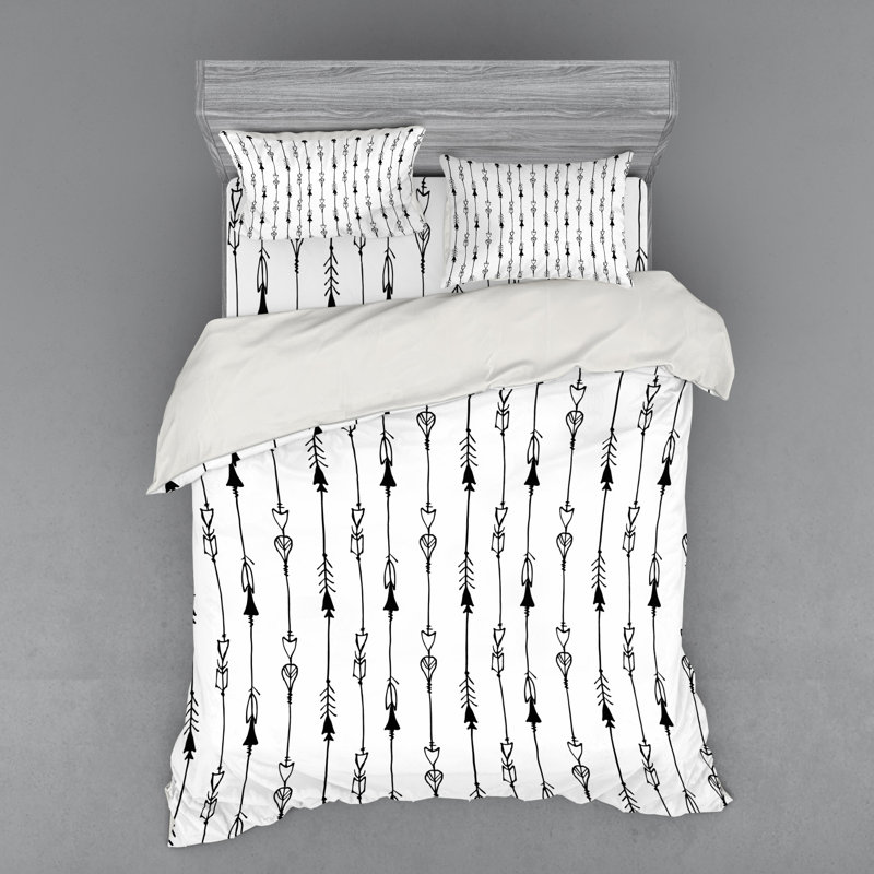 Ensemble de housse de couette en microfibre grise moderne et contemporaine, Housse de couette grand + 3 pièces supplémentair